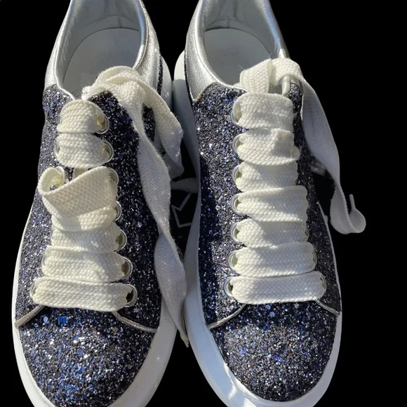 ALEXANDER MCQUEEN NEW Purple Glitter Sneakers